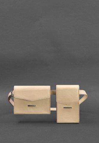 Светло-бежевая женская кожаная поясная сумка BlankNote BN-BAG-38-light-beige BN-BAG-38-light-beige фото