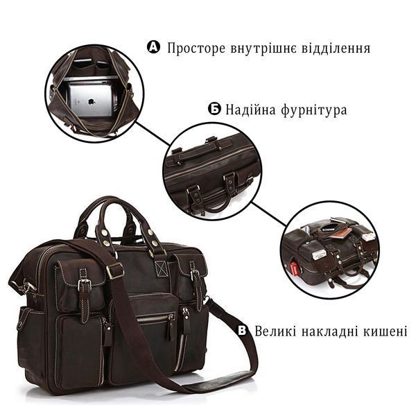 Мужской кожаный портфель Vintage SO-14052 коричневый SO-14052 фото