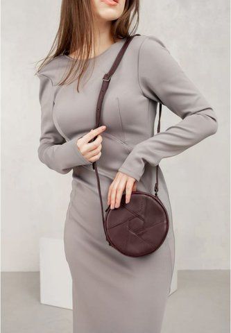 Бордова шкіряна жіноча сумка крос-боді BlankNote BN-BAG-11-vin BN-BAG-11-vin фото