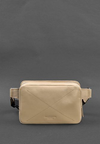 Бежевая женская кожаная поясная сумка BlankNote BN-BAG-6-light-beige BN-BAG-6-light-beige фото