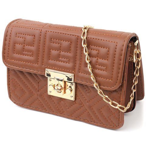 Жіноча сумка-крос-боді з екошкіри Vintage SO-18705 коричнева SO-18705 фото