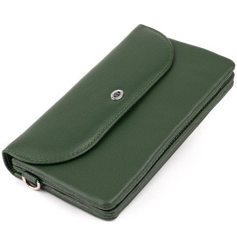 Шкіряний гаманець-клатч зеленого кольору ST Leather SO-19320 SO-19320 фото