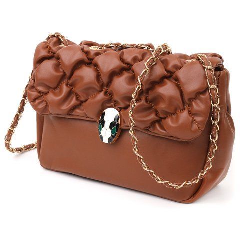 Жіноча сумка-крос-боді з екошкіри Vintage SO-18711 коричнева SO-18711 фото
