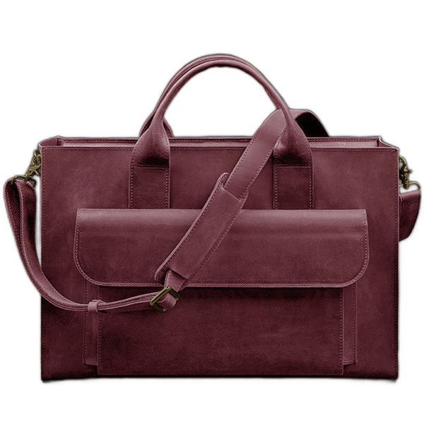 Бордова шкіряна сумка-портфель BlankNote BN-BAG-50-vin-kr BN-BAG-50-vin-kr фото