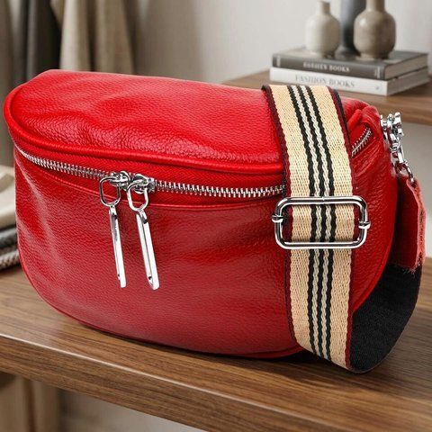 Женская кожаная сумка-кросс-боди Vintage SO-22081 красная SO-22081 фото
