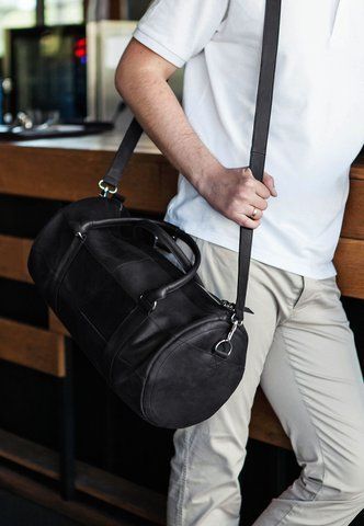 Чоловіча чорна шкіряна дорожня сумка BlankNote BN-BAG-14-g-kr BN-BAG-14-g-kr фото