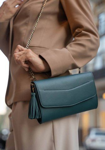 Жіноча зелена шкіряна сумка-клатч BlankNote BN-BAG-7-malachite BN-BAG-7-malachite фото