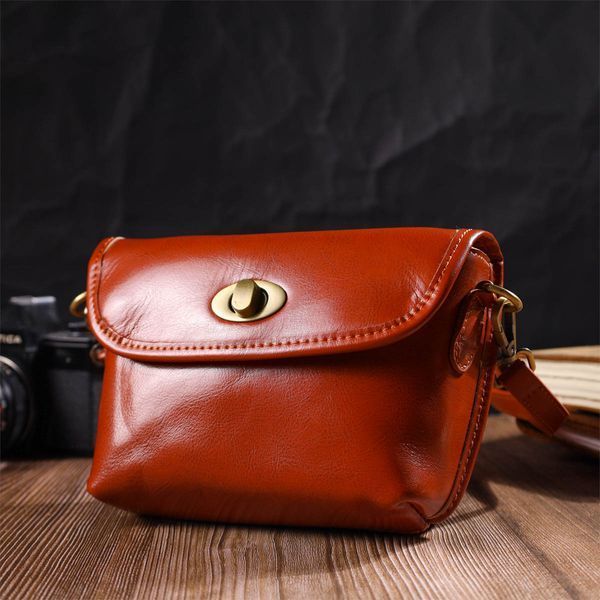 Женская кожаная сумка-кросс-боди Vintage SO-22091 рыжая SO-22091 фото