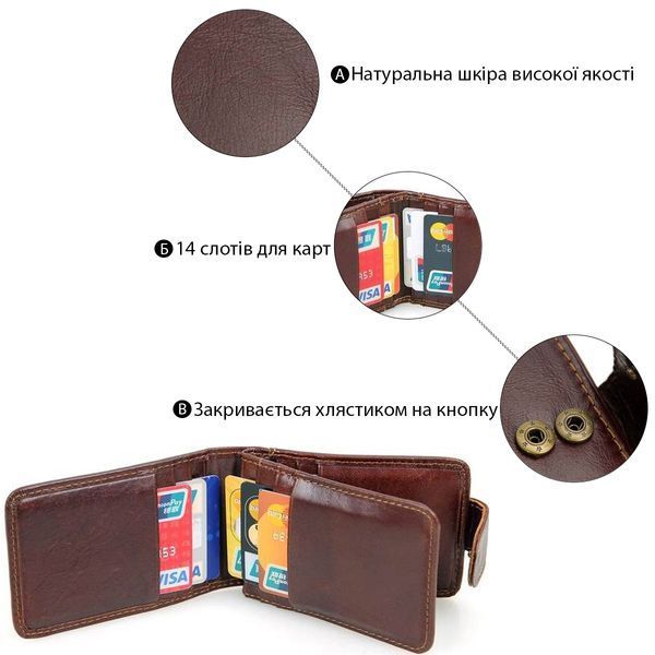 Чоловічий коричневий кардхолдер з натуральної шкіри Vintage SO-14509 SO-14509 фото