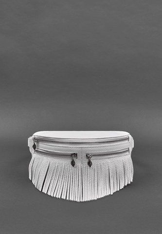 Белая женская кожаная поясная сумка BlankNote BN-BAG-15-white BN-BAG-15-white фото