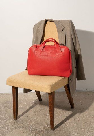 Красная кожаная сумка-портфель The Wings TW-Attache-Bri-red-flo TW-Attache-Bri-red-flo фото