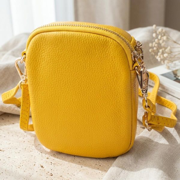 Женская кожаная сумка-кросс-боди Vintage SO-22342 желтая SO-22342 фото
