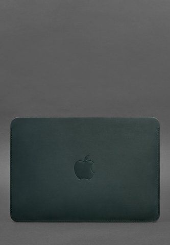 Зелений чохол для MacBook 13 з натуральної шкіри BlankNote BN-GC-7-malachite фото
