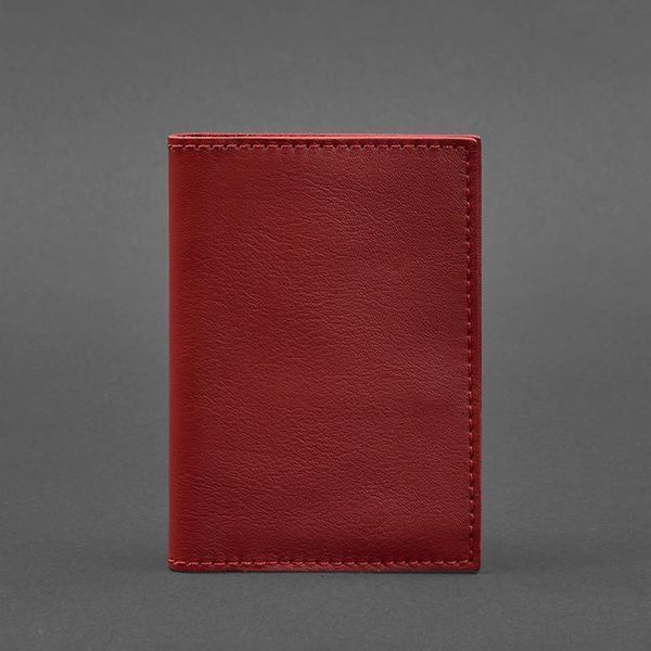 Красная обложка-портмоне из натуральной кожи для паспорта BlankNote BN-OP-1-2-red фото