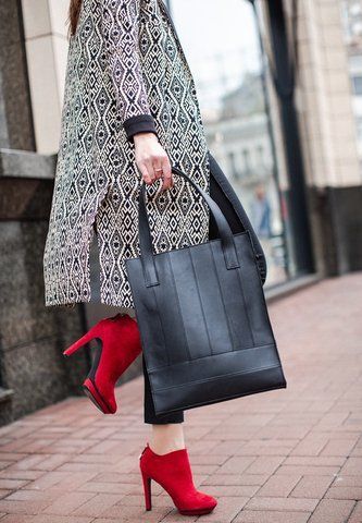 Черная кожаная сумка-шопер BlankNote BN-BAG-10-g-kr BN-BAG-10-g-kr фото