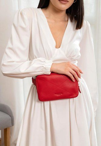 Красная женская кожаная поясная сумка BlankNote BN-BAG-6-red BN-BAG-6-red фото