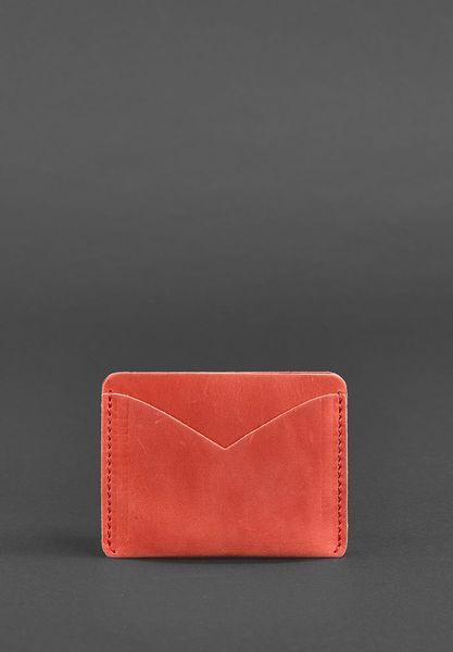 Женская коралловая кожаная визитница BlankNote 5.0 Crazy Horse BN-KK-5-coral фото