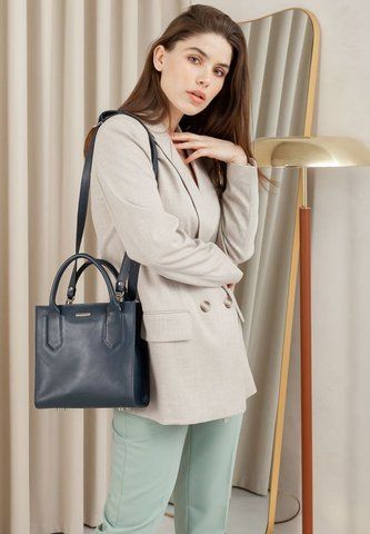 Синя жіноча шкіряна сумка крос-боді BlankNote BN-BAG-28-navy-blue BN-BAG-28-navy-blue фото