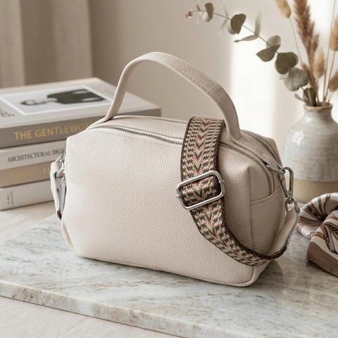Женская кожаная сумка-кросс-боди Vintage SO-22344 белая SO-22344 фото