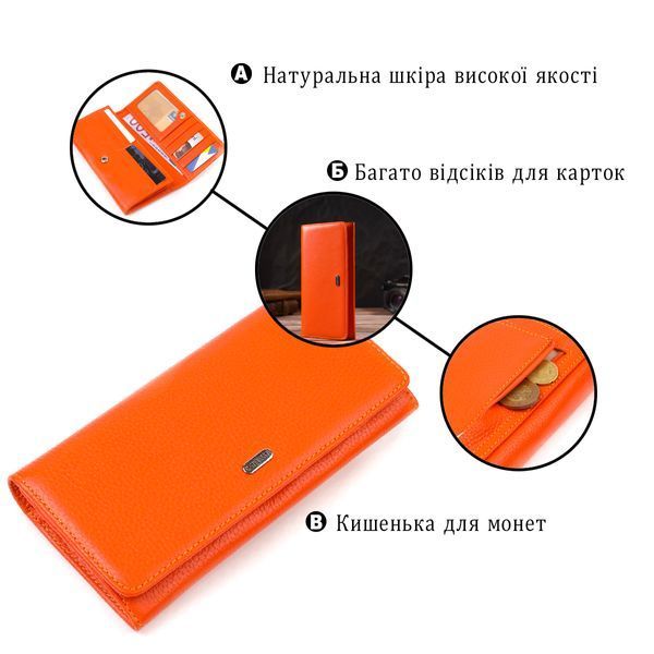 Помаранчевий кошелек-клатч из натуральной кожи CANPELLINI SO-21710 SO-21710 фото