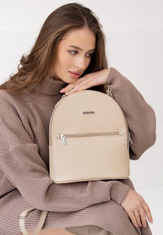 Женский светло-бежевый мини-рюкзак из натуральной кожи BlankNote BN-BAG-22-crem-brule BN-BAG-22-crem-brule фото