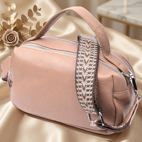 Женская кожаная сумка-кросс-боди Vintage SO-22345 бежевая SO-22345 фото