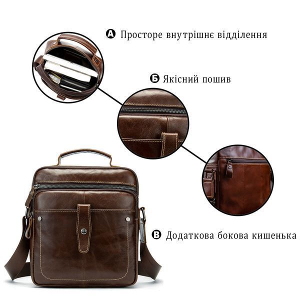 Чоловіча шкіряна сумка-планшет Vintage SO-14700 коричнева SO-14700 фото