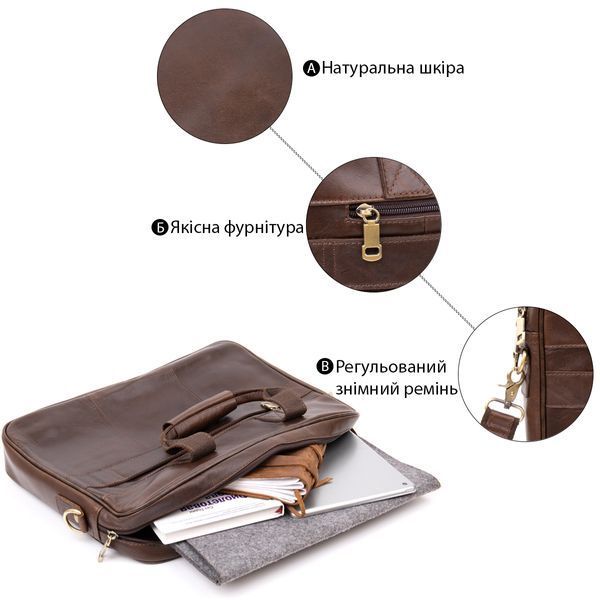 Мужской кожаный портфель Vintage SO-20391 коричневый SO-20391 фото