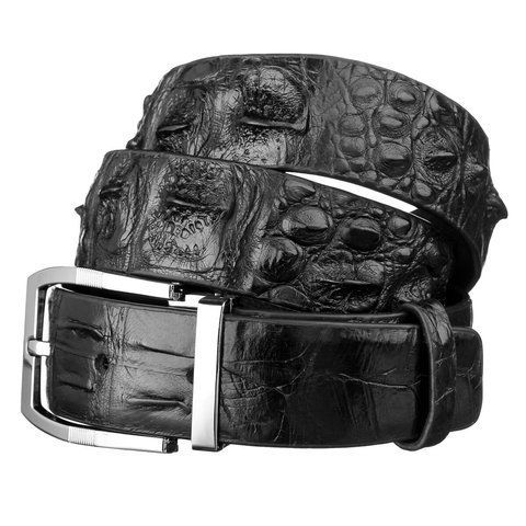 Чоловічий чорний шкіряний ремінь CROCODILE LEATHER SO-18008 SO-18008 фото