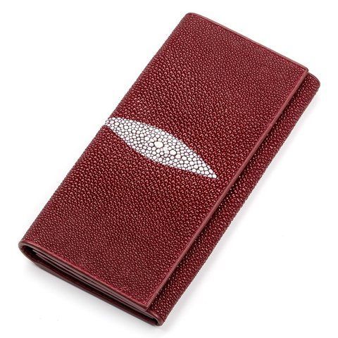 Кожаный кошелек-клатч бордовий цвета STINGRAY LEATHER SO-18097 SO-18097 фото