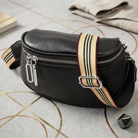 Женская кожаная сумка-кросс-боди Vintage SO-22079 черная SO-22079 фото