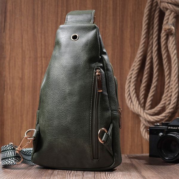 Женская сумка-слинг из экокожи Vintage SO-22745 зеленая SO-22745 фото