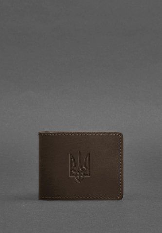 Темно-коричнева шкіряна обкладинка для посвідчення з тисненням BlankNote BN-IDC-2-o фото