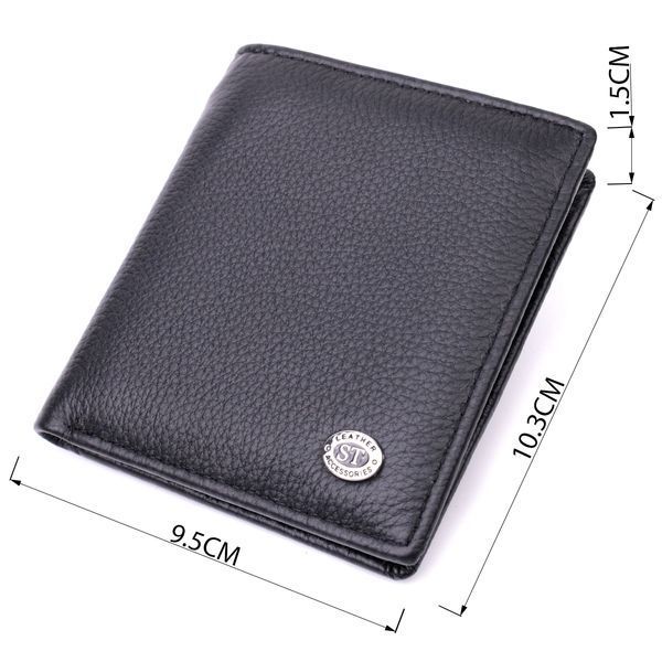 Чорне портмоне з натуральної шкіри ST Leather SO-19474 SO-19474 фото
