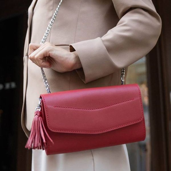Красная женская кожаная сумка-клатч BlankNote BN-BAG-7-red BN-BAG-7-red фото