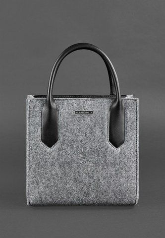 Женская фетровая сумка кросс-боди с черными вставками BlankNote BN-BAG-28-felt-g BN-BAG-28-felt-g фото