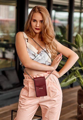 Женская бордовая кожаная поясная сумка BlankNote BN-BAG-38-1-vin BN-BAG-38-1-vin фото