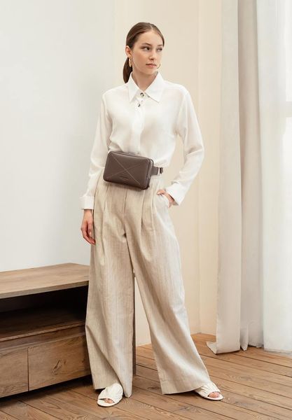 Темно-бежевая кожаная поясная сумка BlankNote BN-BAG-6-beige BN-BAG-6-beige фото