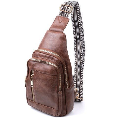 Женская сумка-слинг из экокожи Vintage SO-22747 коричневая SO-22747 фото