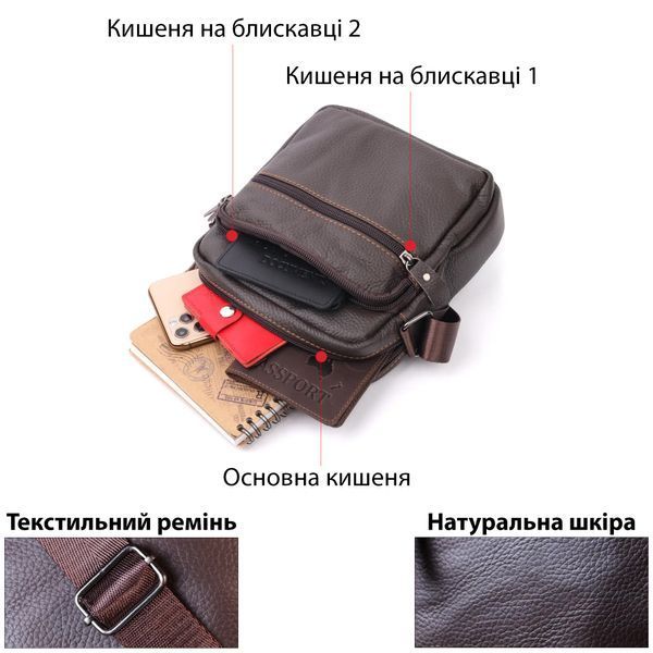 Мужская кожаная сумка-планшет Vintage SO-20687 коричневая SO-20687 фото