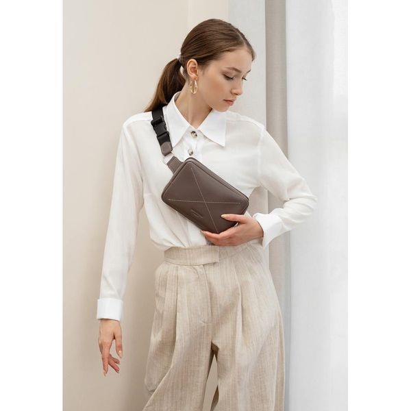 Темно-бежевая кожаная поясная сумка BlankNote BN-BAG-6-beige BN-BAG-6-beige фото