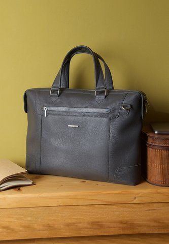 Темно-сіра шкіряна сумка-портфель BlankNote BN-BAG-64-graphit-flo BN-BAG-64-graphit-flo фото