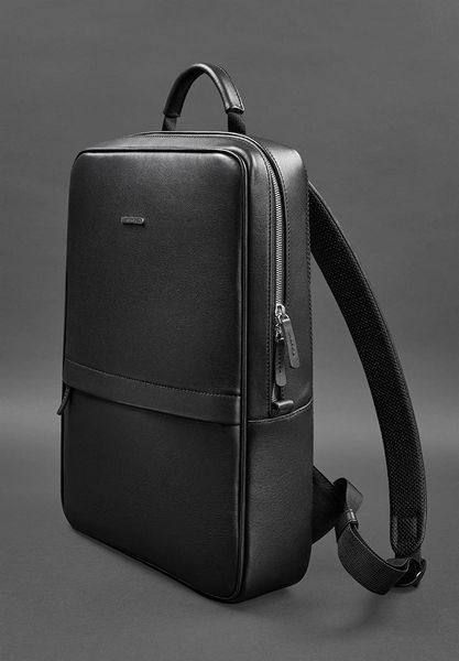 Чоловічий чорний рюкзак зі шкіри та текстилю BlankNote BN-BAG-39-g BN-BAG-39-g фото
