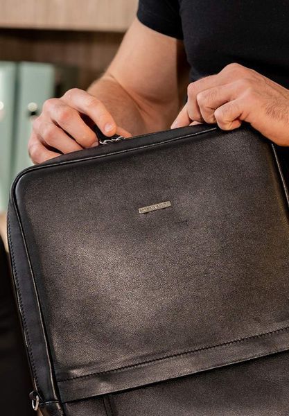 Чоловічий чорний рюкзак зі шкіри та текстилю BlankNote BN-BAG-39-g BN-BAG-39-g фото