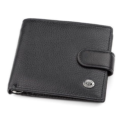 Шкіряний затискач для купюр чорного кольору ST Leather SO-18309 SO-18309 фото