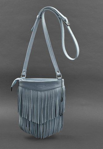Жіноча шкіряна сумка крос-боді блакитна BlankNote BN-BAG-16-blue BN-BAG-16-blue фото