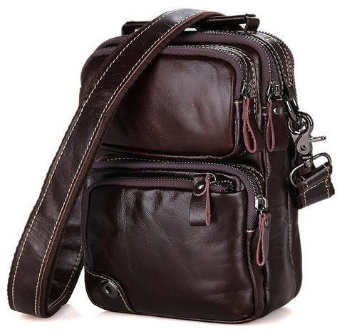 Мужская кожаная сумка-кросс-боди Vintage SO-14435 коричневая SO-14435 фото