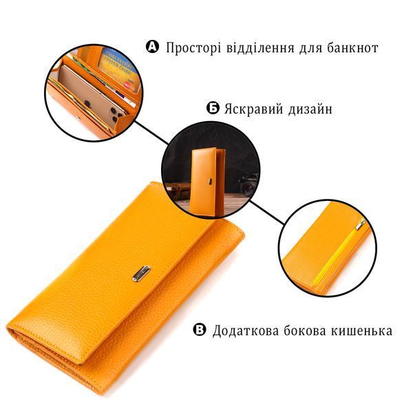 Оранжевый кошелек-клатч из натуральной кожи CANPELLINI SO-21832 SO-21832 фото