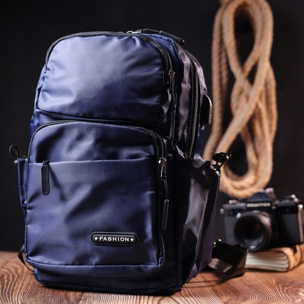Синій рюкзак з текстилю Vintage SO-20575 SO-20575 фото