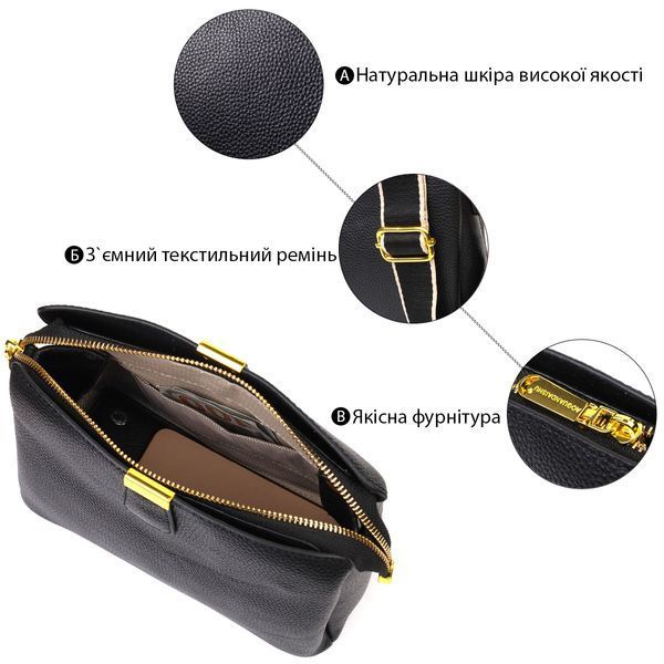 Женский кожаный клатч Vintage SO-22107 черный SO-22107 фото